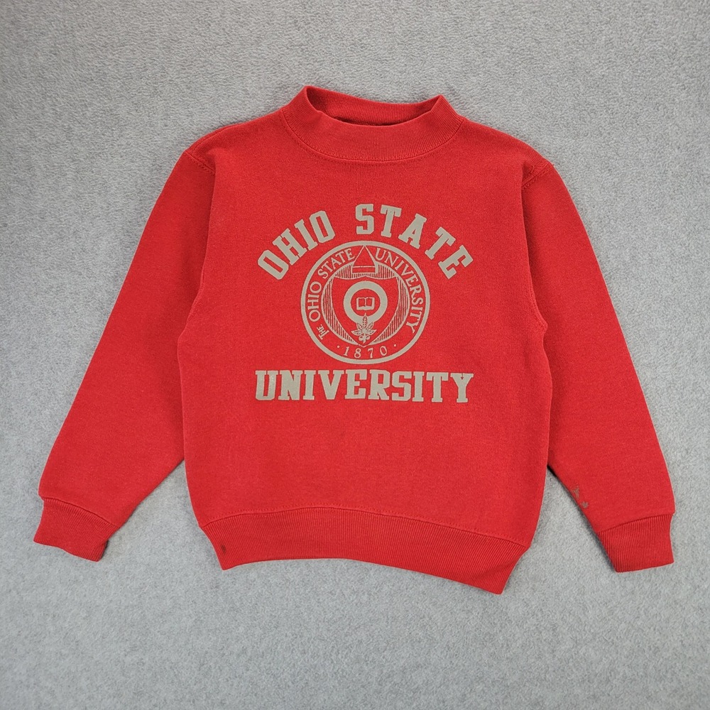 Velva Sheen Ohio State University Sweatshirt Kids Size S 6-8 Red Vintage USA
